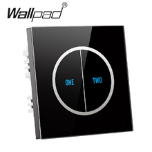 Interruptor de parede, 1 banda, preto, vidro temperado, à prova d'água, 110v-250v, sensível ao toque 2024 - compre barato