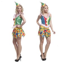 Women Lady Clown Circus Cosplay Costume Carnival  Female Party Fancy Dress Clothing halloween costumes for women   Christmas 2024 - buy cheap