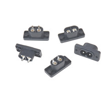 5 pçs/set iec320 c8 2 terminal tomada de alimentação entrada ac 250v 2.5a cor preta atacado