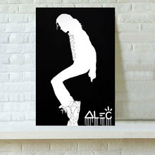 Alec monopolys preto mj moonwalk abstrato arte da parede pintura a óleo cartaz da lona impressão imagens para sala de estar decoração casa 2024 - compre barato