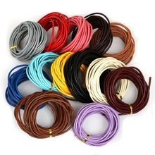 (3mm Diameter) 5Meter Mixed Color Round Real Leather Rope Necklace Bracelet Beading Cords for Clothes Shoes DIY Jewlery Findings 2024 - buy cheap