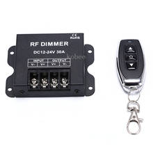 12V RF LED Dimmer Wireless Brightness 3 Keys Remote Controller DC 12V- 24V 30A 360W 720W for 5050 3528 Single Color Strip Lights