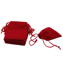 200 шт./лот 90*70 мм красные бархатные мешочки на шнурке для ювелирных изделий, подарочные мешочки, Популярные 2024 - купить недорого