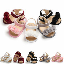 Sandália infantil antiderrapante de couro, sandália estilo coreano para meninas, bebês com babados, princesa, antiderrapante, verão 2019 2024 - compre barato