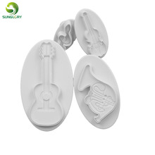 Plastic DIY 4PCS Musical Instruments Plunger Cutter Guitar Violin Fondant Cake Mold Cookie Cutter Cake Decorating Tools Bakeware 2024 - buy cheap