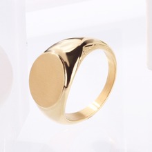 Soul Men Rings For Women Men Big Geometric Oval Design Gold Color Titanium Steel Wedding  Classic Simple Signet Rings Jewelry 2024 - buy cheap