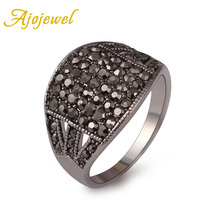 Ajojewel-anillo con diamantes de imitación negros para mujer, joyería Vintage, lo último 2024 - compra barato