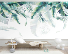 3d обои beibehang на заказ, современные обои, ручной рисунок, скандинавские свежие тропические растения, фон для телевизора в гостиной 2024 - купить недорого
