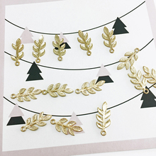 10 pcs Leaves Gold Tone Alloy Charms Earring Making Leaf Metal Pendant Charm For Bracelet Hair Jewelry Accessories DIY YZ152 2024 - buy cheap