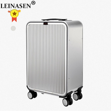 LEINASEN high quality 20" 24" inch aluminium suitcase LOCK 100% spinner business trolley luggage bag on wheel 2024 - buy cheap