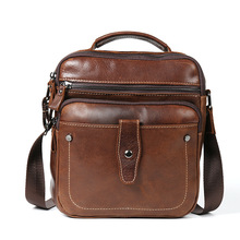 Men's genuine  leather briefcase Crossbody bag Famous brand design Men purse shoulder vertical square bag male totes bag handbag 2024 - buy cheap