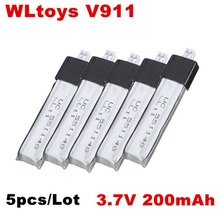 5 pcs/Lot 3.7V 200mAh Li-poly Battery for WLtoys V911 V911-1 V911-2 RC Helicopter Spare Parts Replacement Accessories 2024 - buy cheap