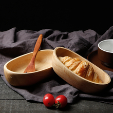 Kitchen Tableware Bowls Household Japanese Style Boat shaped Natural oak Wood Fruit Salad Dessert Bowl Tray 2024 - buy cheap