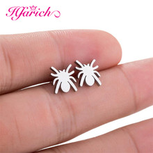 Hfarich Punk Spider Earrings Black Halloween Unique Animal Stud Earrings for Women Men European Vintage Fashion Jewelry Gifts 2024 - buy cheap