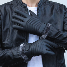 Взрослые кожаные перчатки мужские уличные велосипедные варежки для вождения бархатные толстые теплые Luva водонепроницаемые ветрозащитные перчатки с сенсорным экраном B9668 2024 - купить недорого
