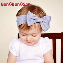 baby headband Big Bowknot girl headbands baby turban bebe Cotton Bows Kids Solid color Elastic Hair Bands Hair Accessories 2024 - buy cheap