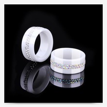 2020 Sale Fine Jewelry Jewelry Crystal from Austrian Fashion personality set with 2 rows of zircon ceramic rings Fit Women 2024 - buy cheap