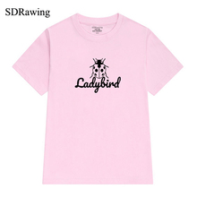 Camiseta feminina retro ladybird, camisa fofa de animal, camiseta ladybug, camiseta beetles pequenos, camisetas gráficas, hipster, camisetas plus size 2024 - compre barato