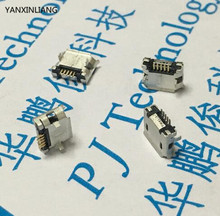 100PCS New high Quality Micro USB Connector Jack Female Type 5Pin SMT Tail Charging socket PCB Board 2024 - купить недорого