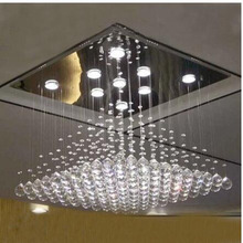 L-luz de techo Rectangular de cristal para sala de estar, luz de suspensión cuadrada de pirámide, luces LED de ambiente creativo para restaurante 2024 - compra barato