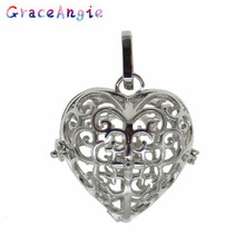 GraceAngie White K Color Zinc Alloy Love Phase Box  1pc Heart Love Lockets for Armotherapy Essential Oil Diffuser Necklace 2024 - buy cheap