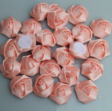 20 unidades/bolsa de rosas de Color de diente de nieve, hechas a mano, diámetro de 3,5 Cm, cinta de Rosa de satén, flores DIY para hacer accesorios de ramo de boda 2024 - compra barato