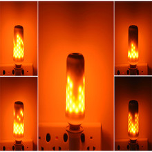 Bombillas de LED con efecto de llama E26 E27, 7,5 W, 3 modos, emulación parpadeante, lámparas decorativas para decoración de Halloween y Navidad 2024 - compra barato