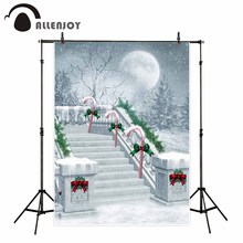 Allenjoy fotografia pano de fundo natal inverno muletas doces lua neve país das maravilhas pano de fundo profissional photobooth impresso 2024 - compre barato