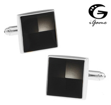 Factory Price Retail Men's   Black Colour Copper Matrial Enamel Style     Cuff Links 2024 - buy cheap