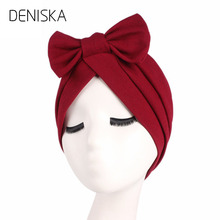 DENISKA 2018 NEW Fashion Women Bow Hat Beanie Scarf Turban Head Wrap Chemo Cap 2024 - buy cheap