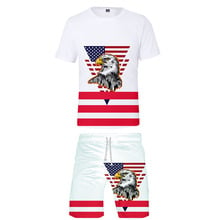 3D Print Independence Day O-Neck T shirt and Beach shorts Set Summer personality Wild Men/Women Sets 4XL 2024 - buy cheap