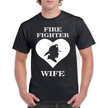 Fire Fighter Wife Men's Tee Shirt Love Humor Rescue 100% Cotton T-Shirt 2024 - buy cheap