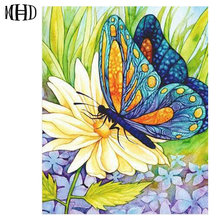 Full Square 5D diy diamond painting 3D diamond embroidery rhinestone decoration cross stitch needlework color butterfly flower 2024 - buy cheap