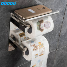 DooDii Double Vertical Roll Toilet Paper Holders SUS304 Stainless Steel Chrome Finish Mobile Phone Holder Bathroom Accessories 2024 - buy cheap