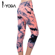 Calça legging esportiva feminina, meia-calça legging esportiva malha de nylon para ioga, corrida, fitness 3/4 2024 - compre barato