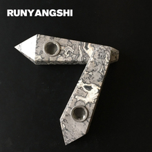 Runyangshi-colador de Pipa de cristal, piedra de cuarzo, 1 unidad, Varita curativa Picasso, pipa de humo, YB38 2024 - compra barato