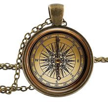 OPPOHERE Old Fashioned Compass Pendant Necklace - Vintage Antique Style Picture Jewelry Fashion Neck Lace For Women Men 2024 - buy cheap