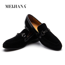 MEIJIANA Men Loafers Black Velvet With Braiding Flat Slip on Moccasins Men's Dress Shoes Genuine Leather Casual Shoes 2024 - buy cheap