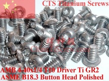 Titanium screws 6-32x1/4 Button Head Torx T10 Driver Ti GR2 Polished 50 pcs 2024 - buy cheap