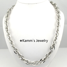 55cm,11mm, 316L Stainless Steel Necklaces Chains Link Men's Coarse Silver Party Gifts Men Jewelry Wholesale&Free Shipping KN313 2024 - buy cheap