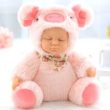 Plush Baby Sleeping Doll PVC Face Doll Stuffed Animal Pig Kids Playmate Plush Toys Gift for Children Girl Baby Toys 2024 - buy cheap