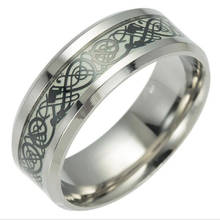 Кольцо дракона из нержавеющей стали светящееся кольцо светится в темноте ФЛУОРЕСЦЕНТНОЕ кольцо для татуировки дракона для женщин и мужчин ювелирные изделия Anel 2024 - купить недорого
