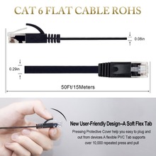 6 упаковок плоский интернет-сетевой кабель Cat6 компьютерный кабель короткий Cat6 Ethernet Соединительный Lan-кабель с разъемами Rj45 без Snagless 1 фут 2024 - купить недорого