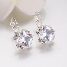 Fashion Women Shiny Rhinestone Leverback Earrings Wedding Engagement Jewelry female earrings Jewellery 2018 New 2024 - buy cheap