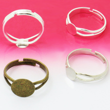 20 peças joias faça você mesmo 6mm ajustável "y" base de anel em forma de branco redonda almofada de cola antigo bronze moda popular jewarly 2024 - compre barato