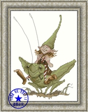 Top Quality Beautiful Lovely Counted Cross Stitch Kit Grasshopper Fairy Angel Insect 2024 - buy cheap