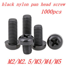 wholesale 1000PCS m2 M2.5 M3 M4 M5  DIN7985 GB818 black Nylon Cross Recessed Pan Head Screws Plastic Spacer Phillips Screw 2024 - buy cheap