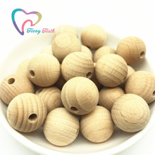 Teeny Teeth 100PC Wooden Teether Chewable 12-20 MM Round Beads Ecofriendly Unfinished Beech Beads DIY Craft Jewelry Accessories 2024 - buy cheap