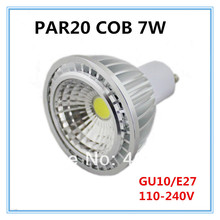 110-240V aluminum 7W COB Par20 led e27 /gu10 spotlight pure White/Warm white 10pcs/lot 2024 - buy cheap
