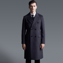 Minglu-abrigos de lujo con doble botonadura para hombre, chaquetas y abrigos largos de Color sólido, 6xl talla grande, gabardina de Cachemira a la moda 2024 - compra barato